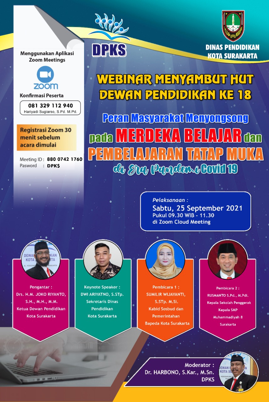 Sabtu, 25 September 2021. Persiapan Webinar HUT DPKS ke-18